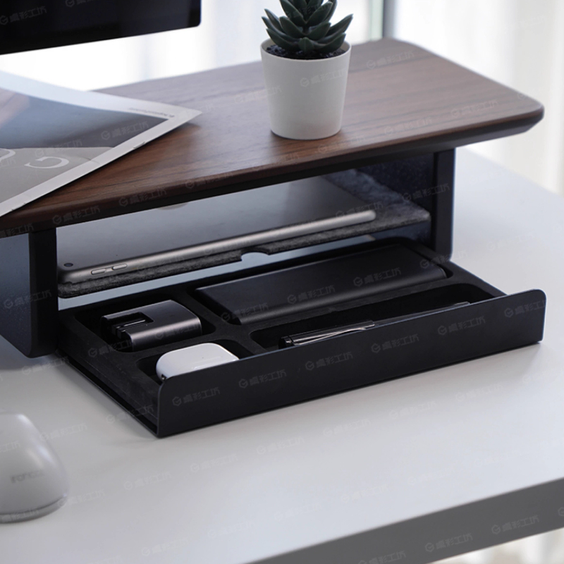 Desk Setup Ergonomics - Podstawka pod monitor z szufladami do