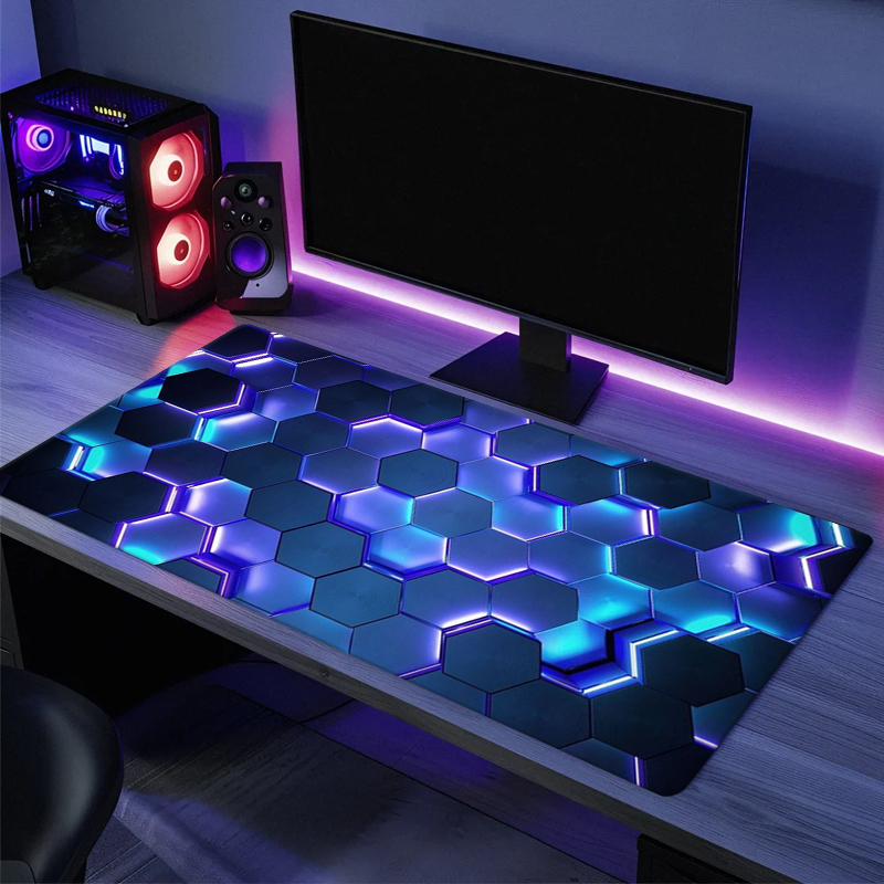 Desk Setup Red - Duża podkładka pod mysz do gier,