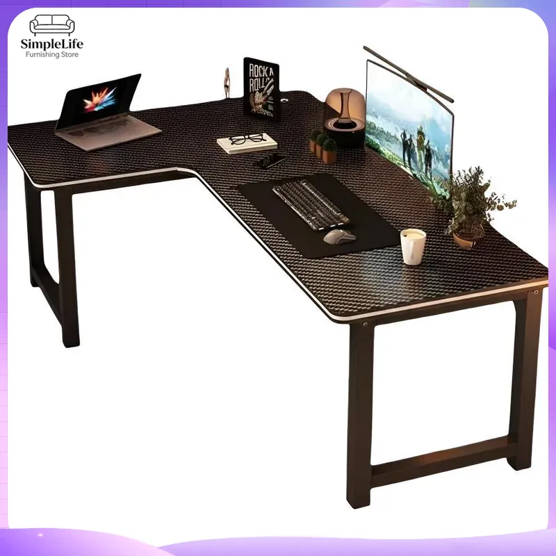 Desk Setup L Shaped - Narożne biurko gamingowe z półką do