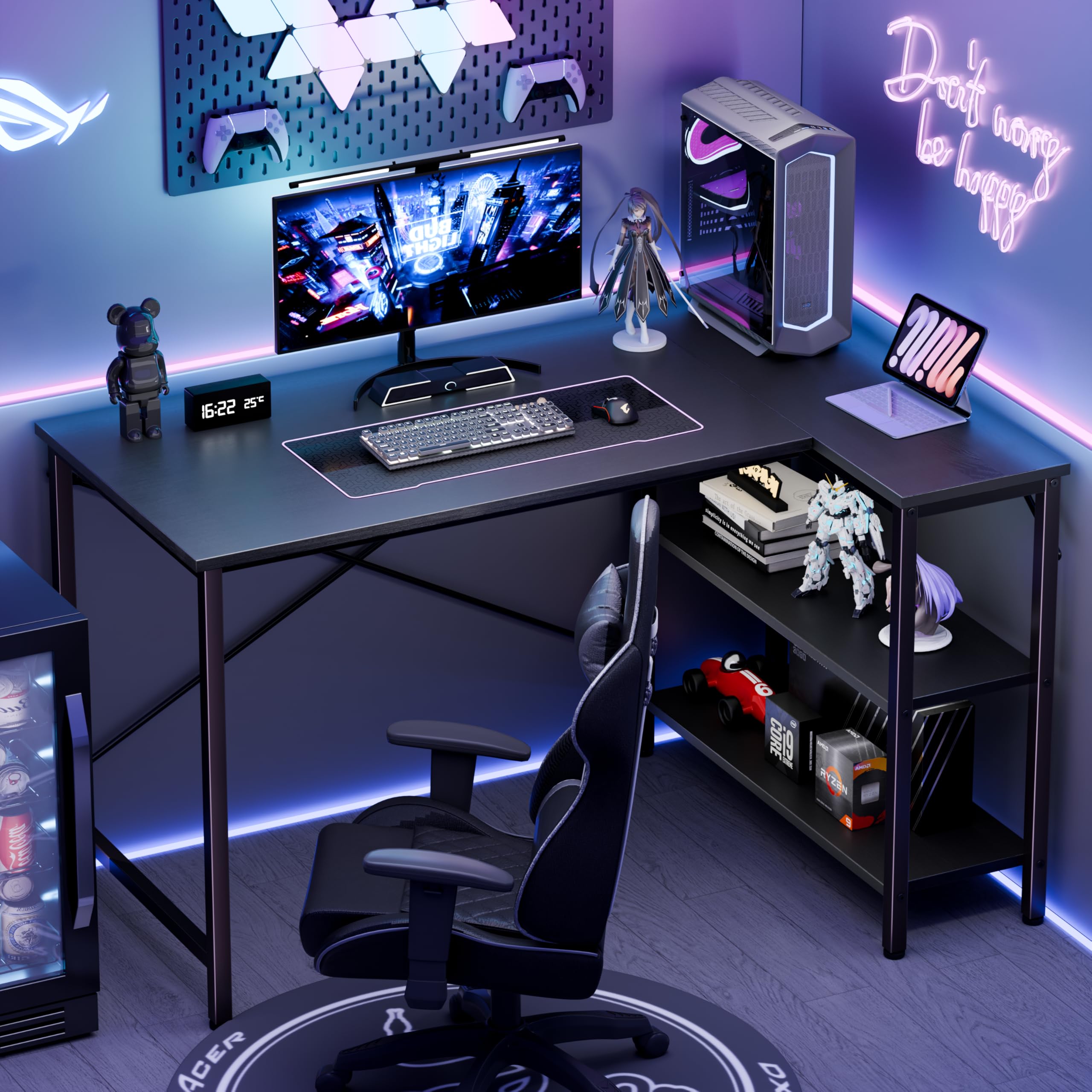 L Shaped Desk Setup - Biurko narożne JHK w kształcie litery