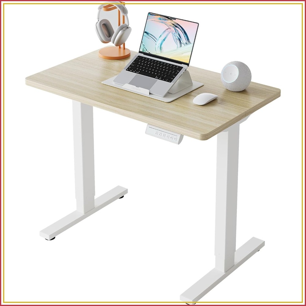 Desk Setup L Shaped - Małe elektryczne biurko stojące z regulacją