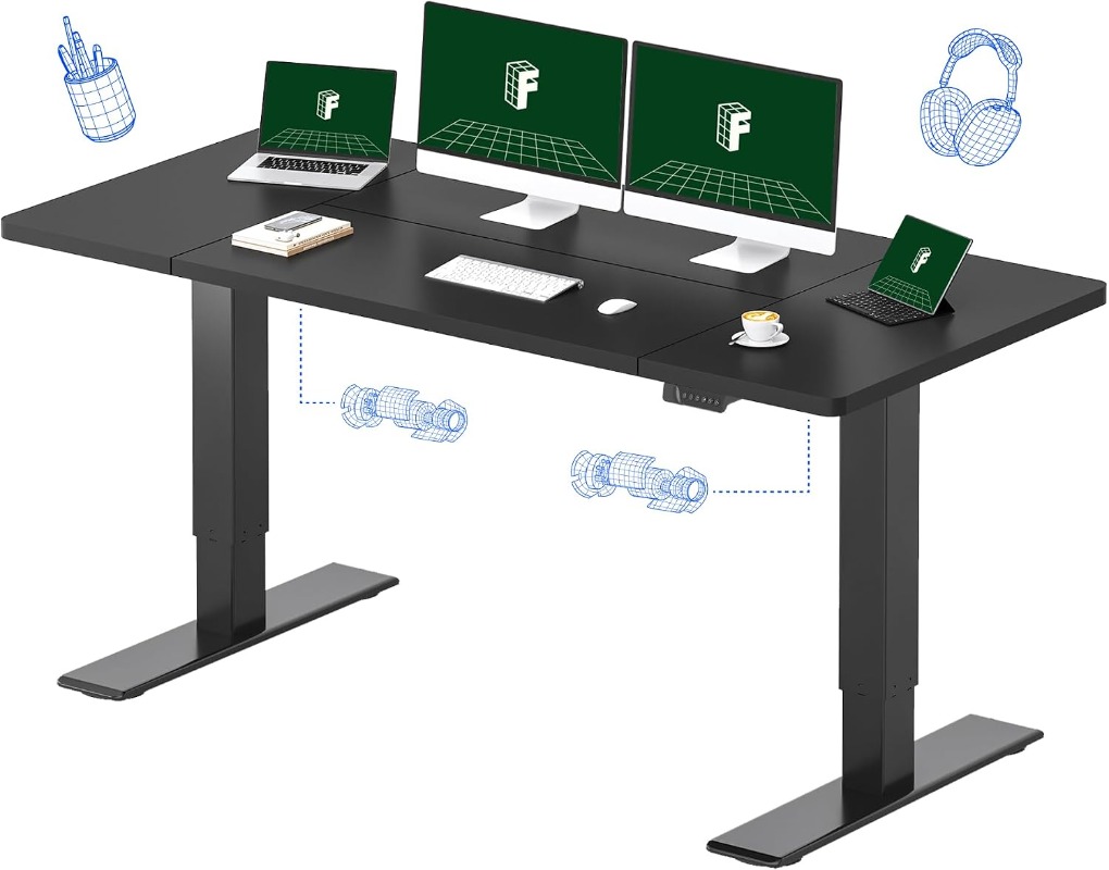 Desk Setup Workspace - Biurko elektryczne FLEXISPOT, czarne | Podwójny