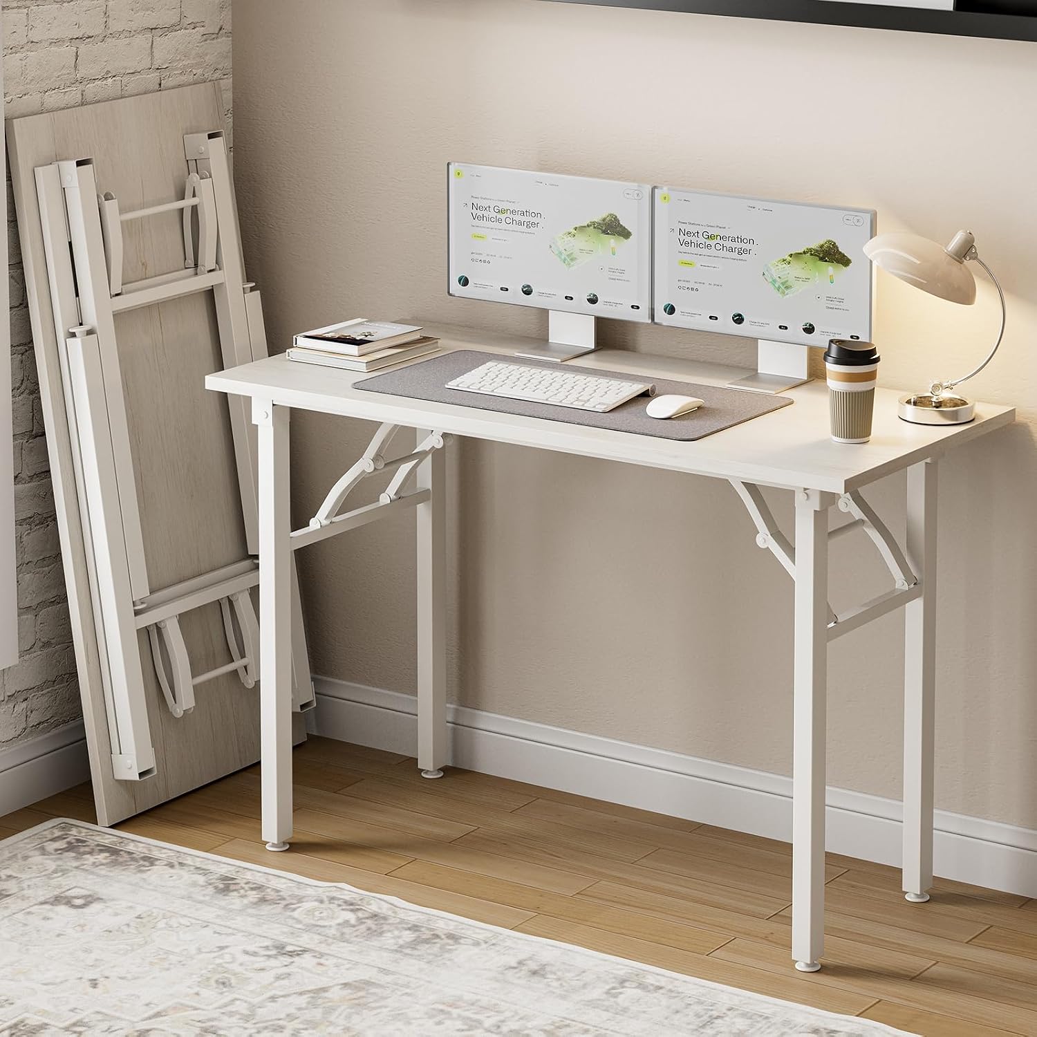 Desk Setup For 2 Laptops - Małe składane biurko komputerowe Frylr –