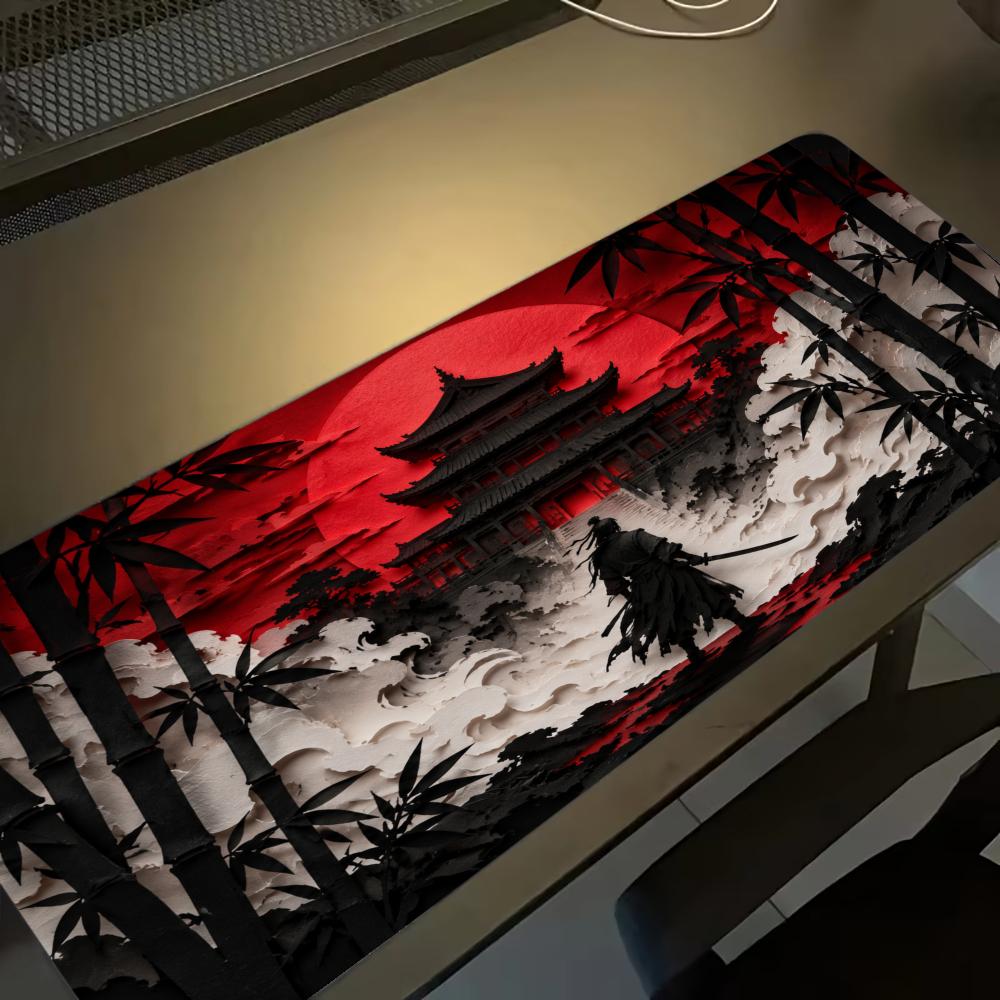 Desk Setup Red - Podkładki pod mysz Samurai Red Moon