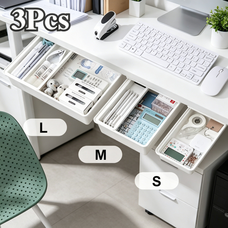 Desk Drawer Unit - Ukryty schowek na biurko, samoprzylepna plastikowa