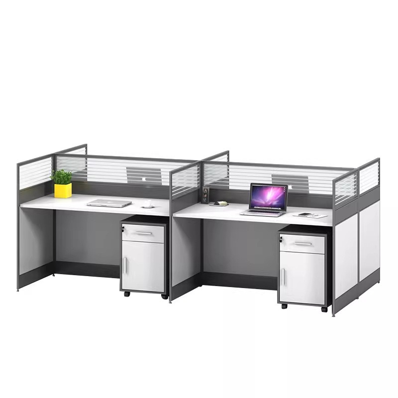 Desk Setup L Shaped - Białe biurko do biura dla 2,