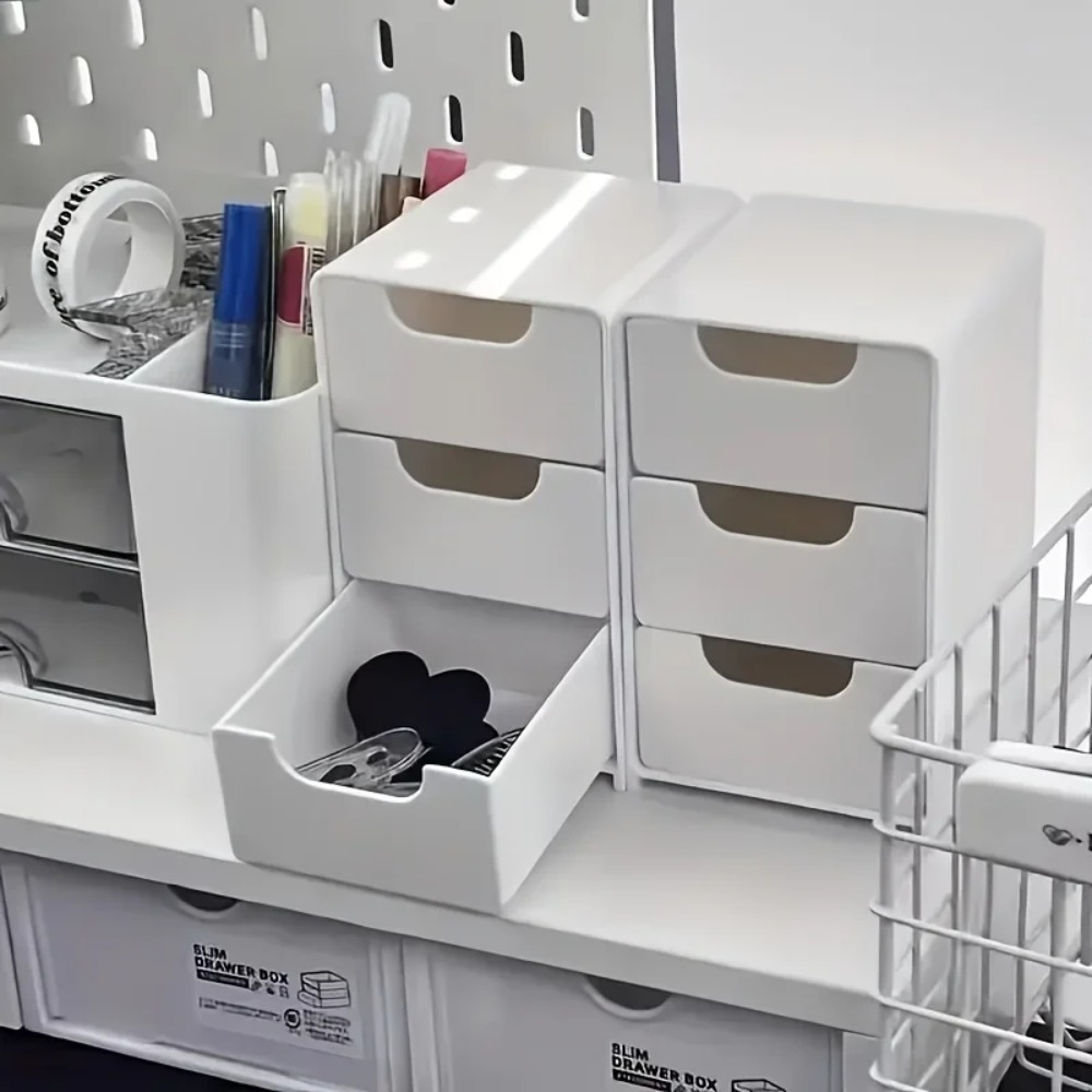 Desk Drawer Unit - Elegancki 3-poziomowy organizer na biurko z