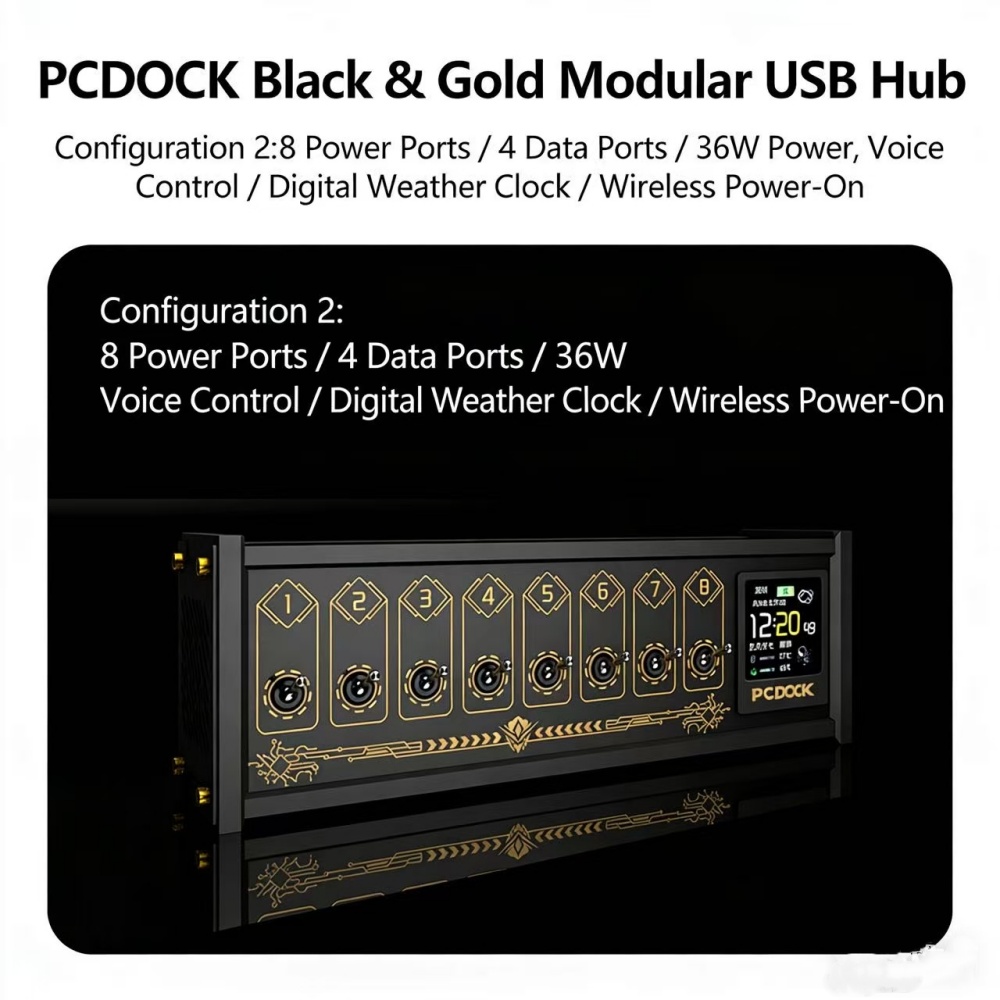 Desk Setup Designer - PCDOCK Blok USB z przełącznikiem, listwa