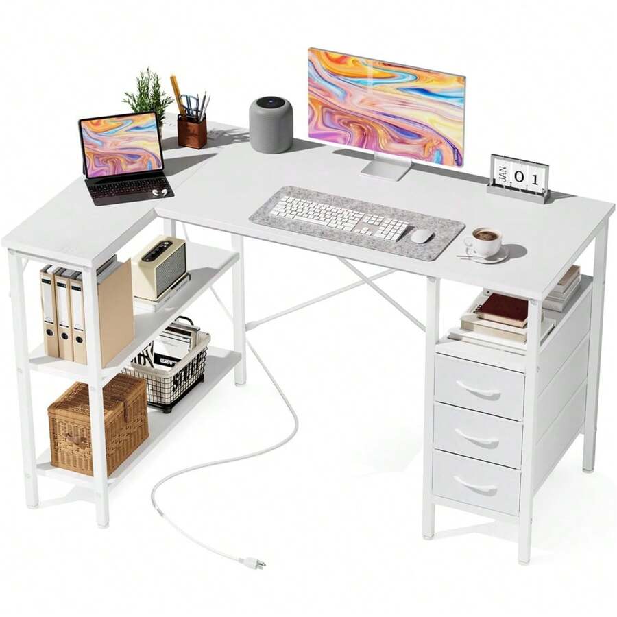 L Shaped Desk Setup - Biurko w kształcie litery L z