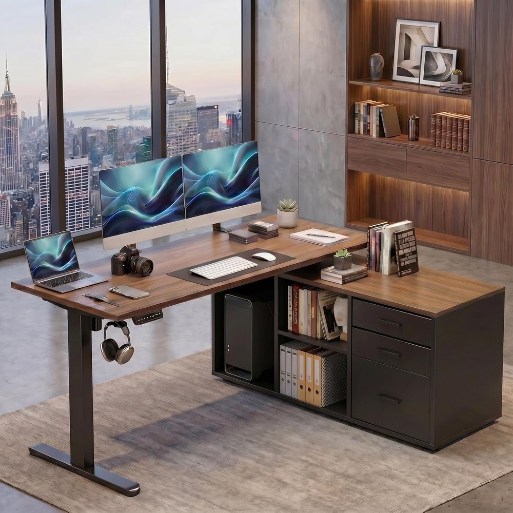 Desk Setup L Shaped - Biurko narożne w kształcie litery L,