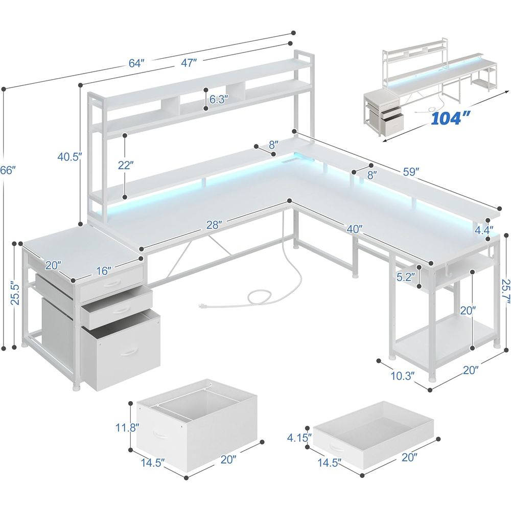 Biurko w kształcie litery L o  – Desk Setup L Shaped recenzja i cena