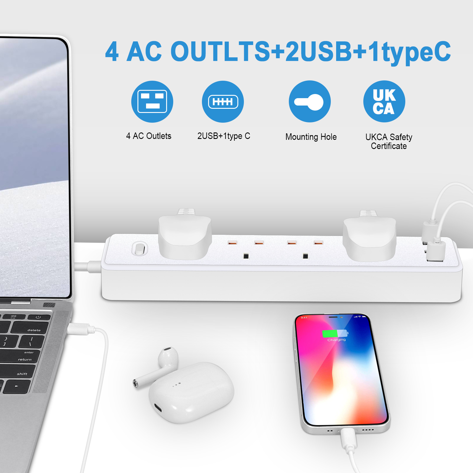 Listwa zasilająca Gniazdo elek – Power Strip Flat recenzja i cena