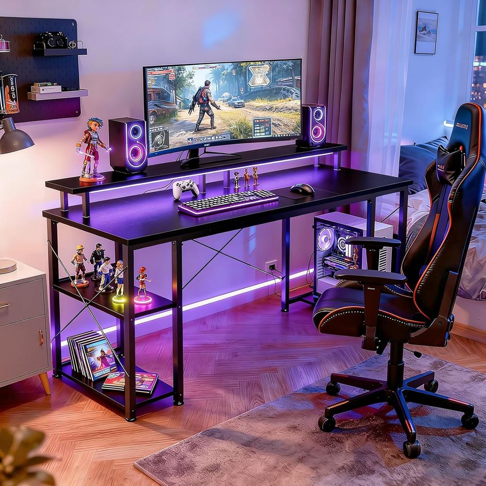 Biurko gamingowe z 55 diodami  – Desk Setup L Shaped recenzja i cena