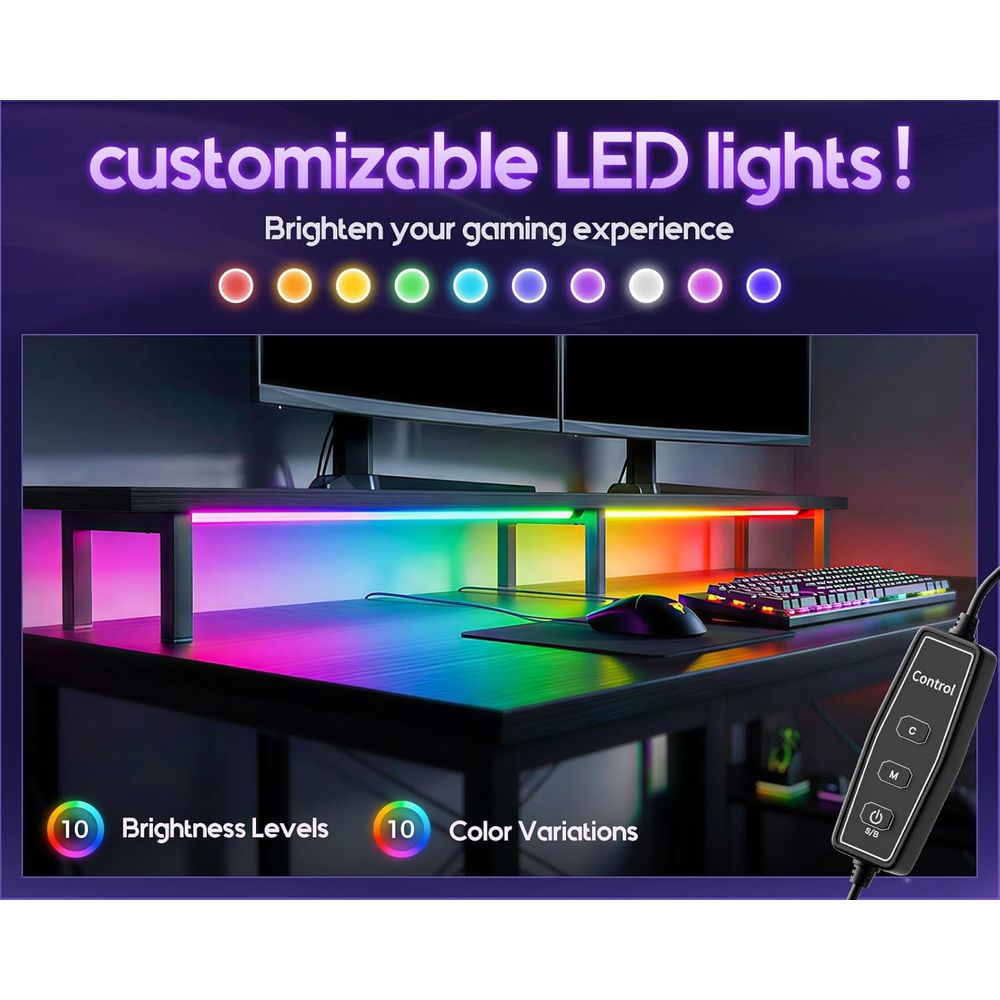 Biurko gamingowe z 55 diodami  – Desk Setup L Shaped recenzja i cena
