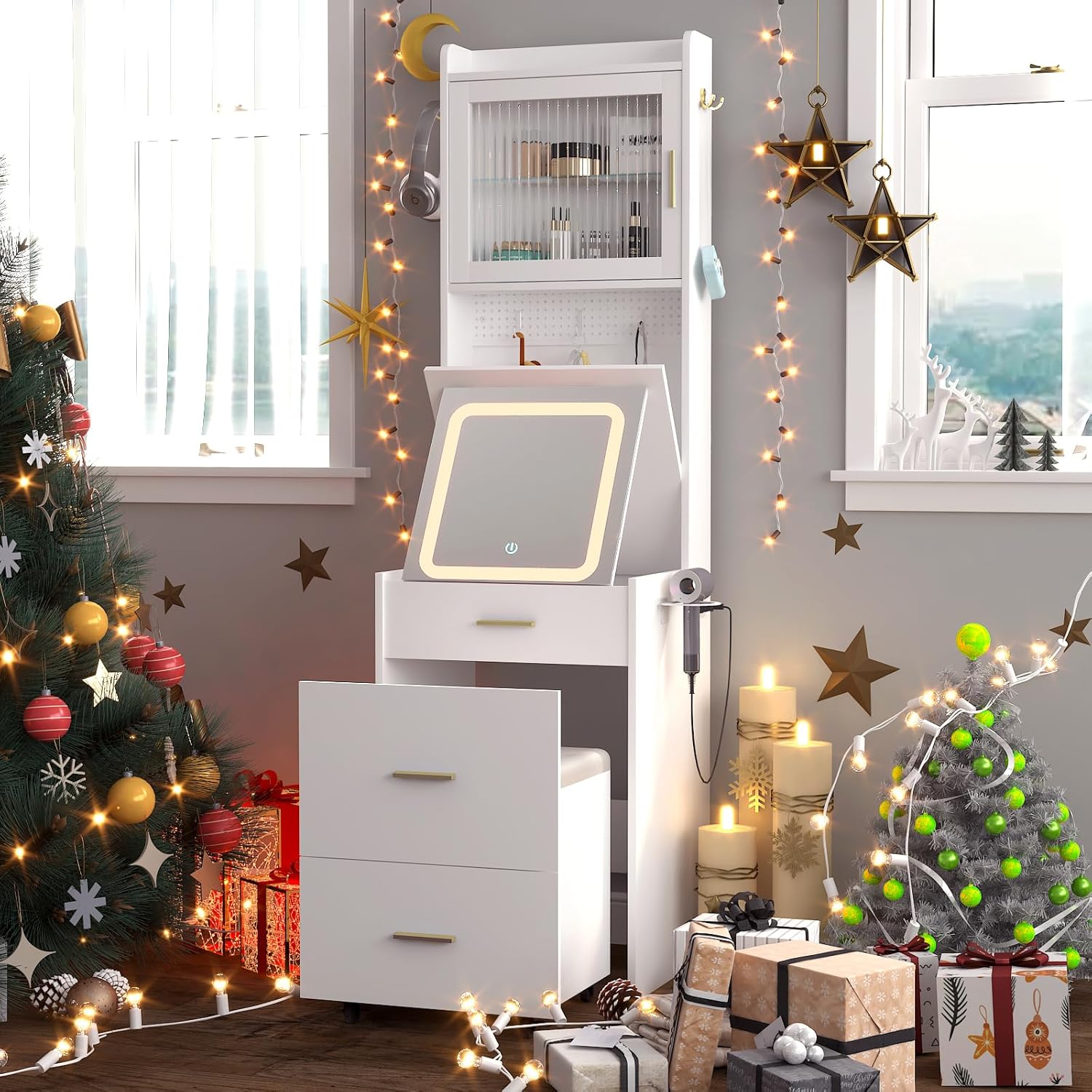 Toaletka 3 w 1 z składanym pan – Desk Setup Charging Station recenzja i cena
