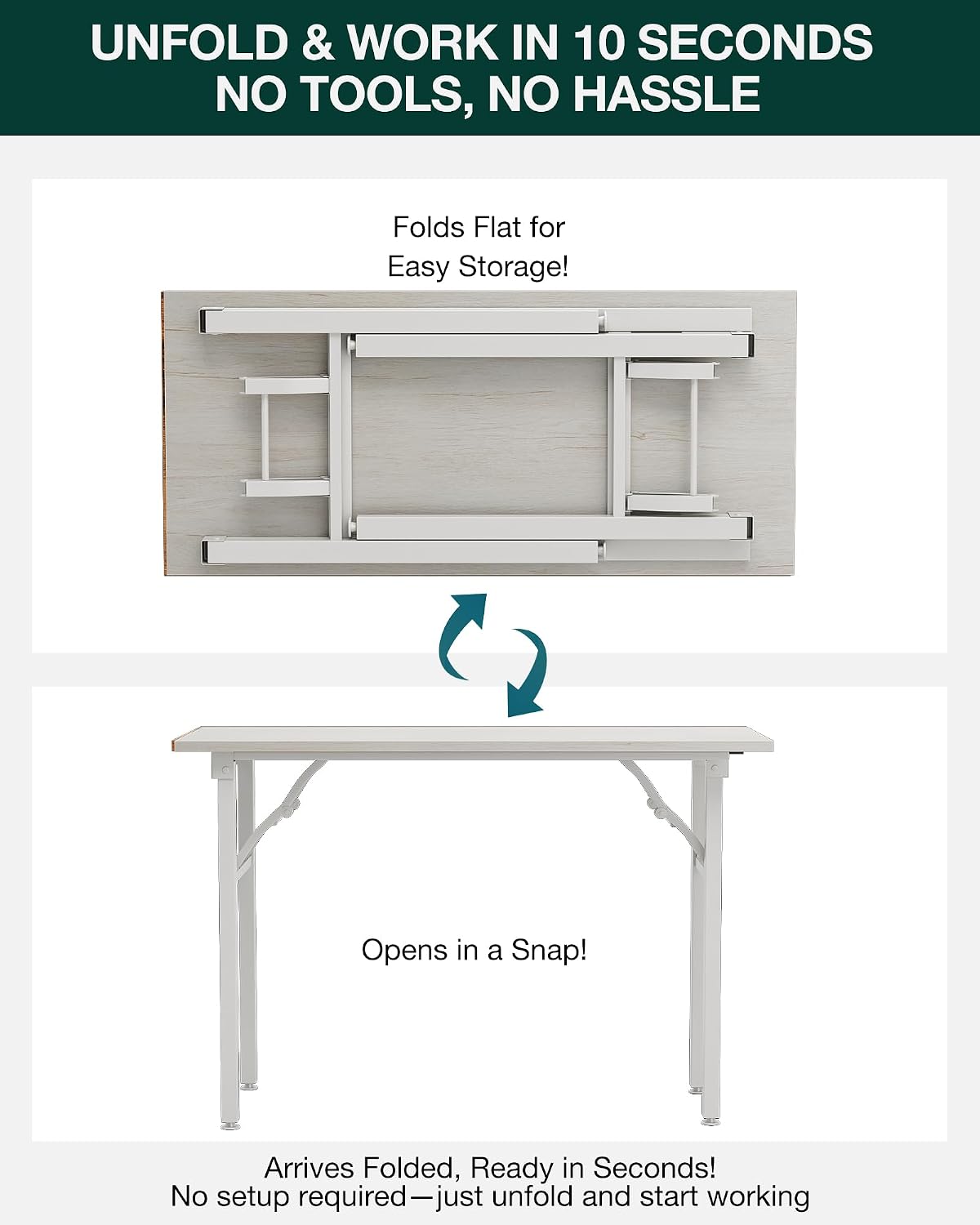 Małe składane biurko komputero – Desk Setup For 2 Laptops recenzja i cena