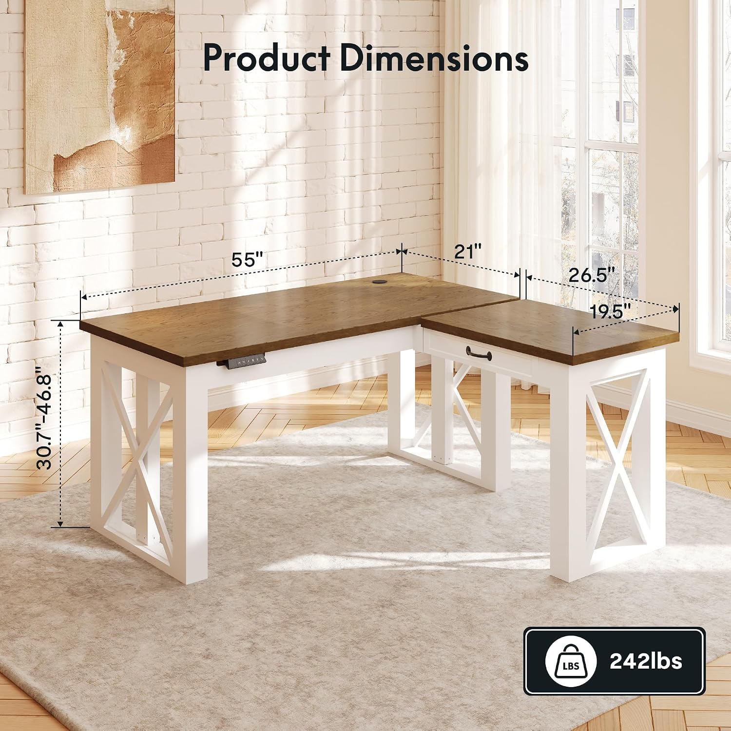 Biurko stojące w kształcie lit – Desk Setup L Shaped recenzja i cena