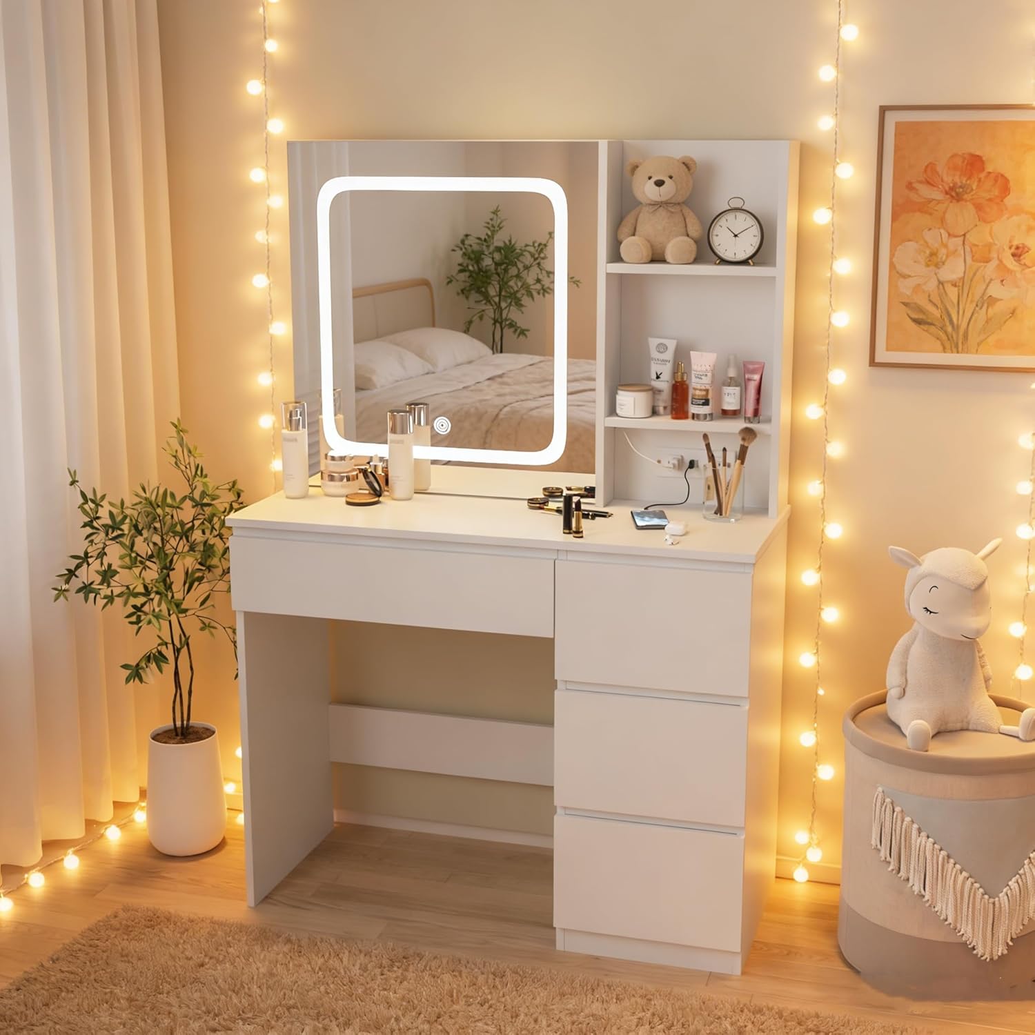 Toaletka z lustrem i ładowarką – Desk Setup Charging Station recenzja i cena