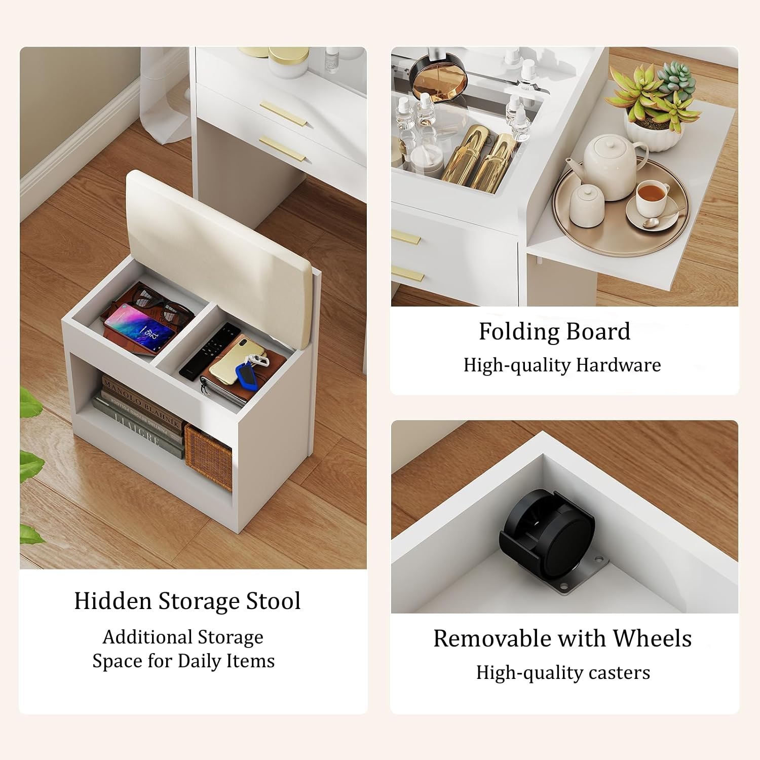 Mała toaletka ze stołkiem 3 w  – Desk Setup In Small Bedroom recenzja i cena