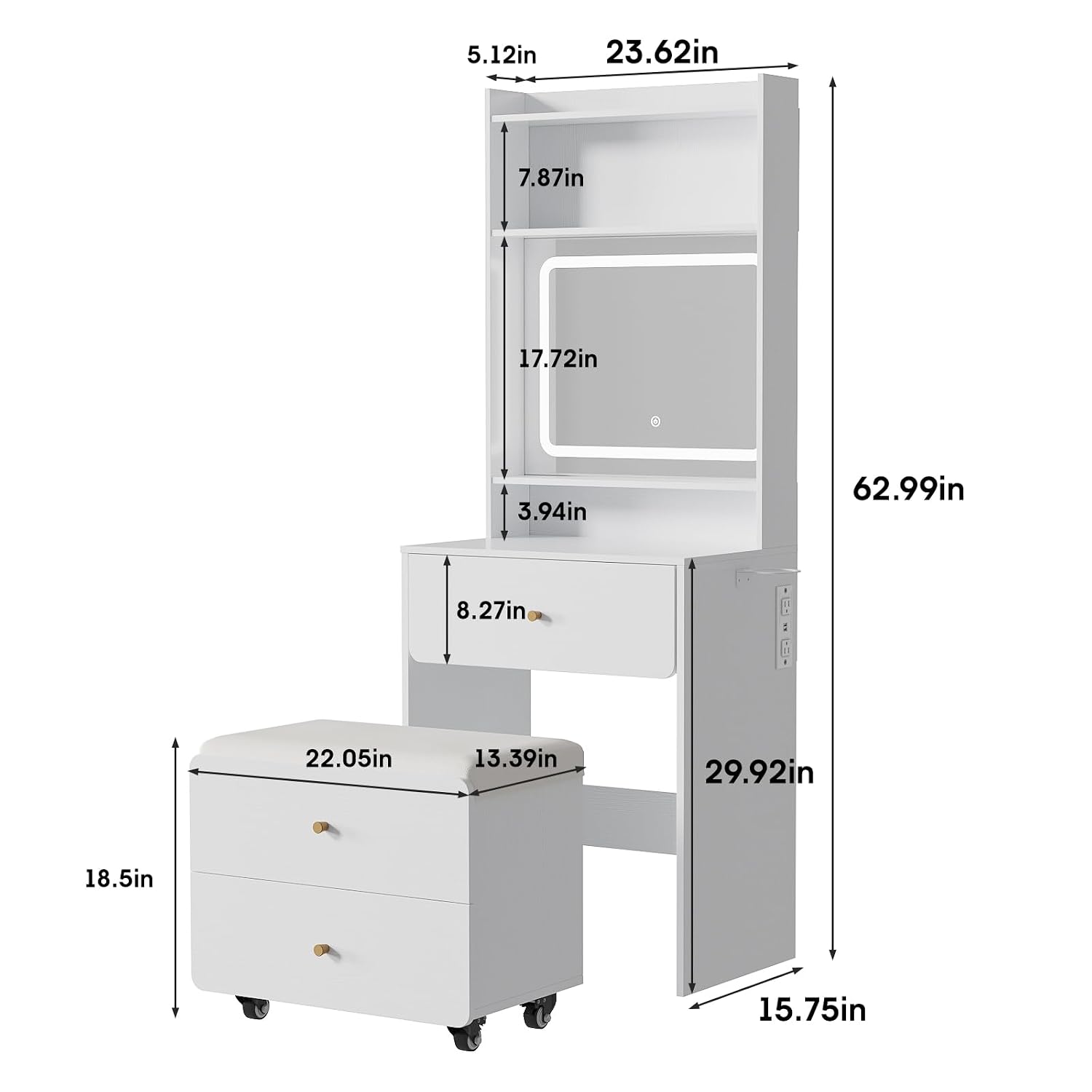 Toaletka z lustrem i oświetlen – Desk Setup In Small Bedroom recenzja i cena