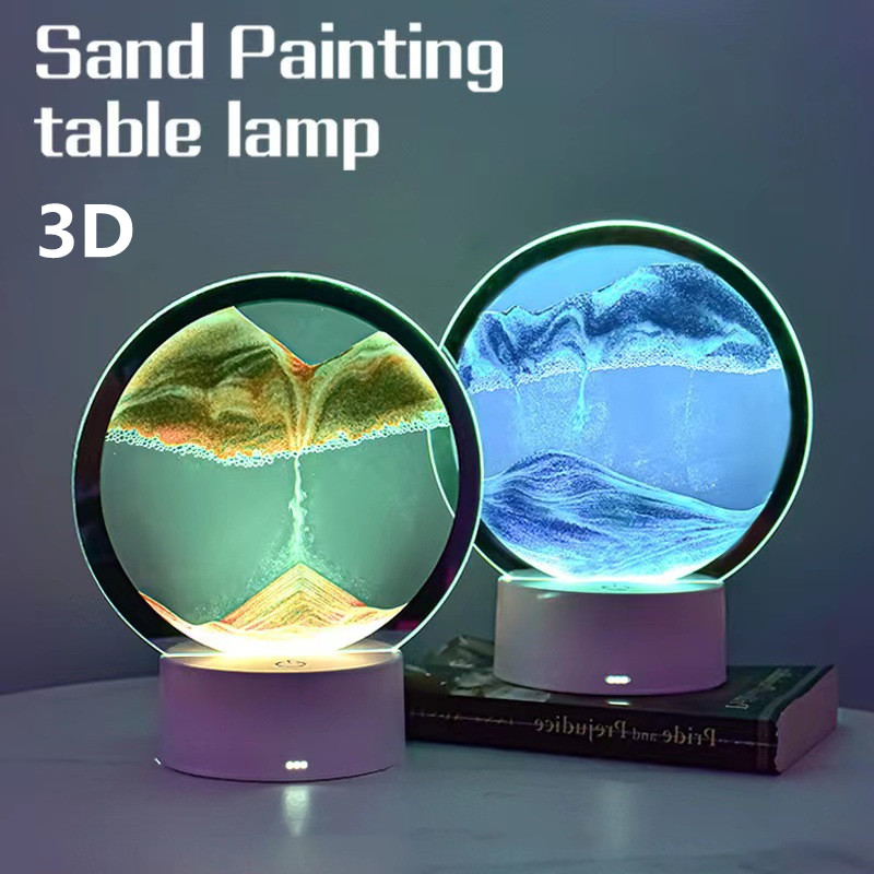 Lampa Nocna 3D z Płynącym Pias – Desk Setup Nature recenzja i cena