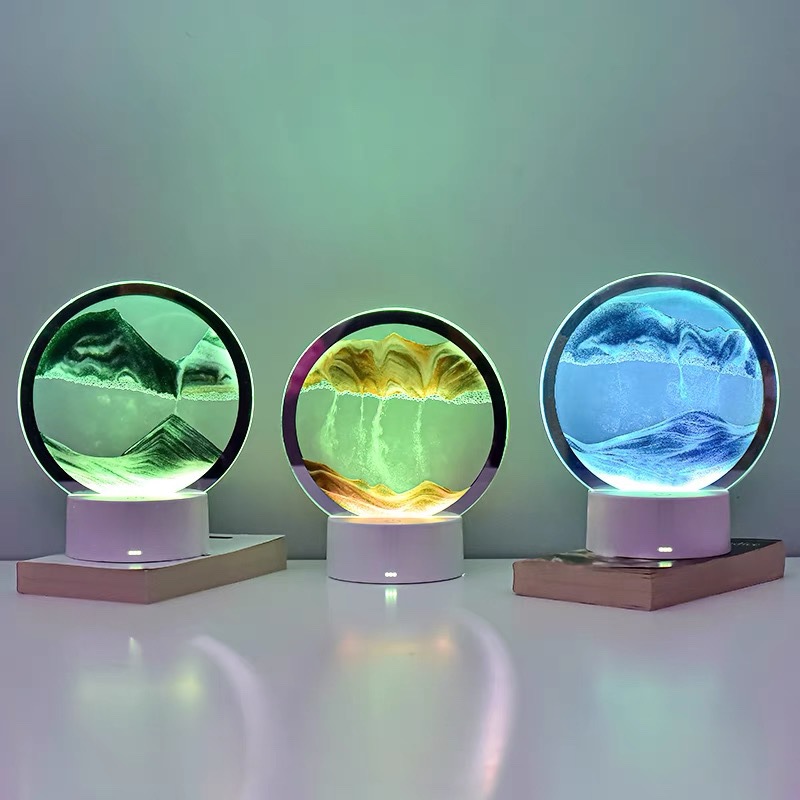 Lampa Nocna 3D z Płynącym Pias – Desk Setup Nature recenzja i cena