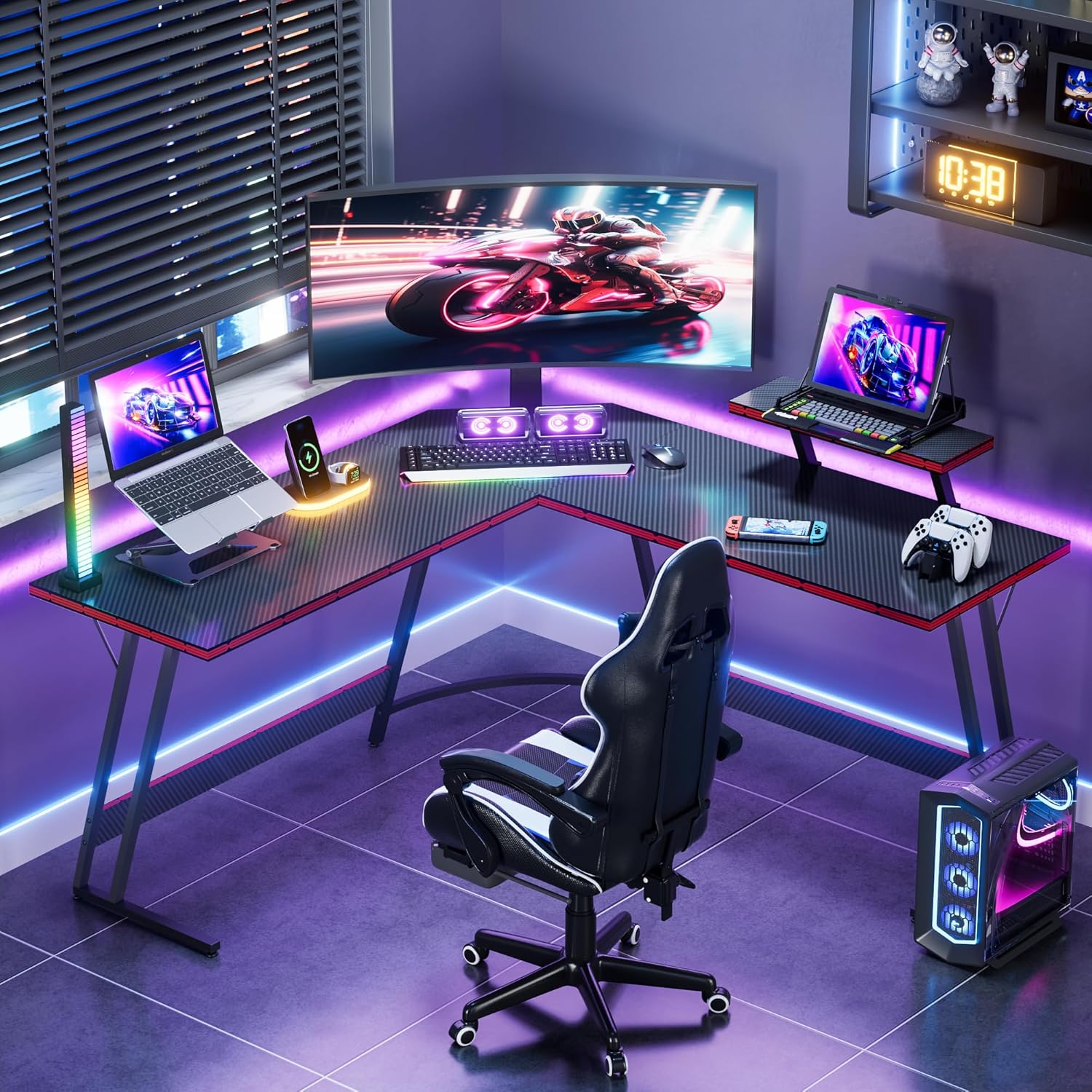 Regulowane biurko gamingowe w  – Desk Setup L Shaped recenzja i cena