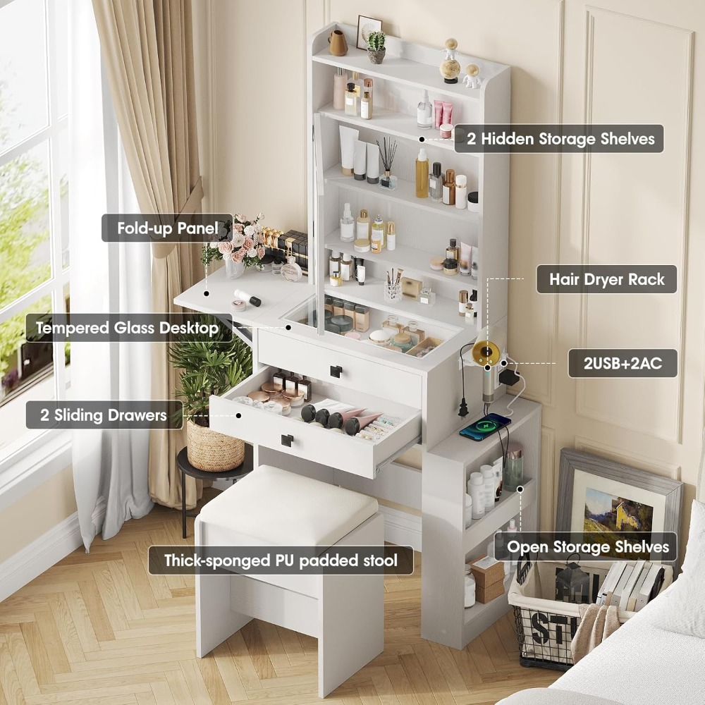 Mała toaletka z 3 regulowanymi – Desk Setup In Small Bedroom recenzja i cena