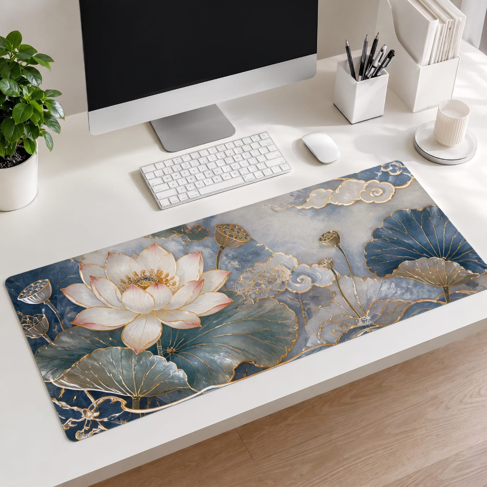 Elegancki wzór lotosu, antypoś – Desk Setup Workspace recenzja i cena