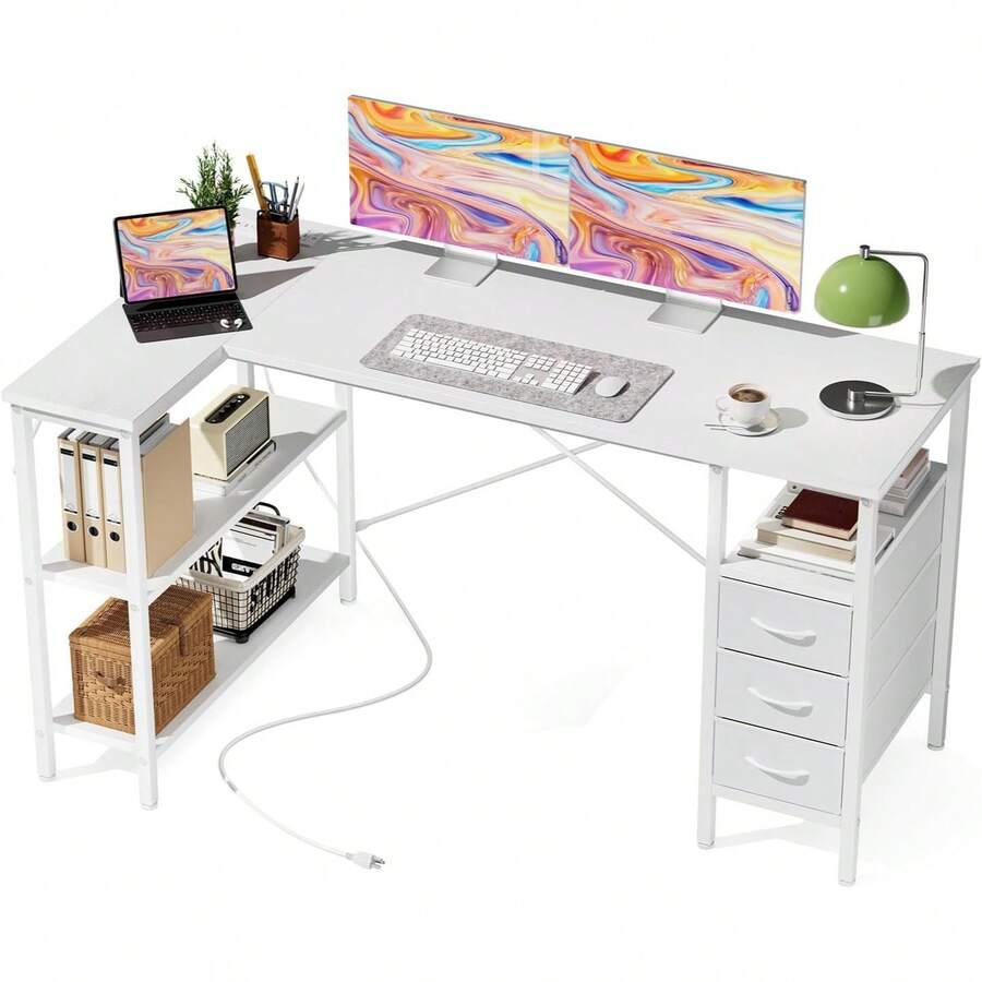 Biurko w kształcie litery L z  – L Shaped Desk Setup recenzja i cena