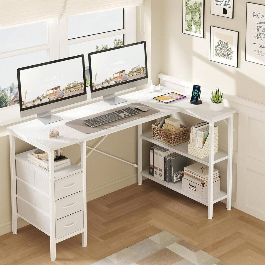 Biurko w kształcie litery L z  – L Shaped Desk Setup recenzja i cena