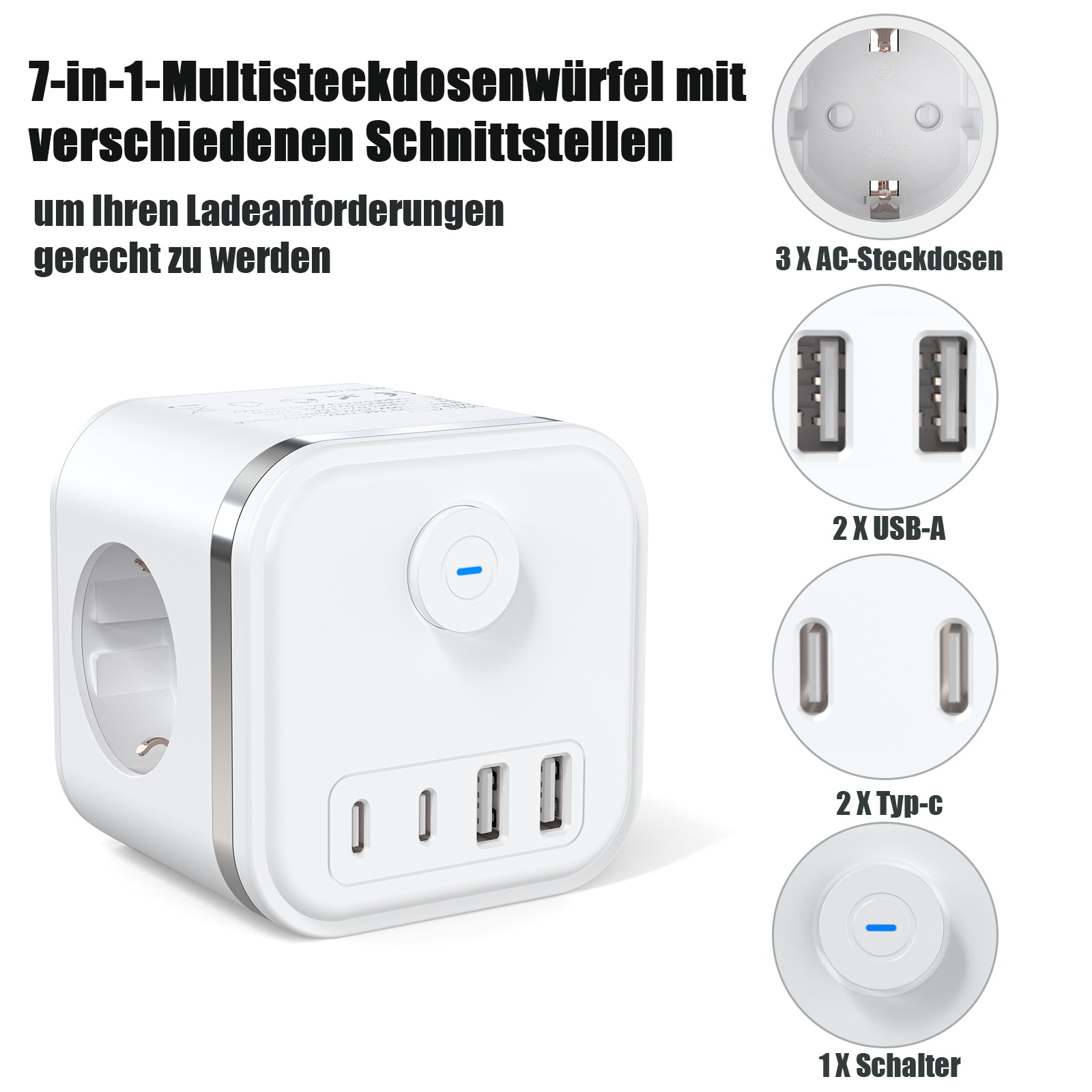 3680W Multi Plug EU Power Stri – Power Strip Flat recenzja i cena