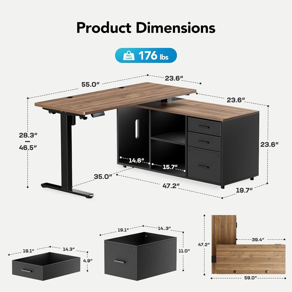 Biurko narożne w kształcie lit – Desk Setup L Shaped recenzja i cena